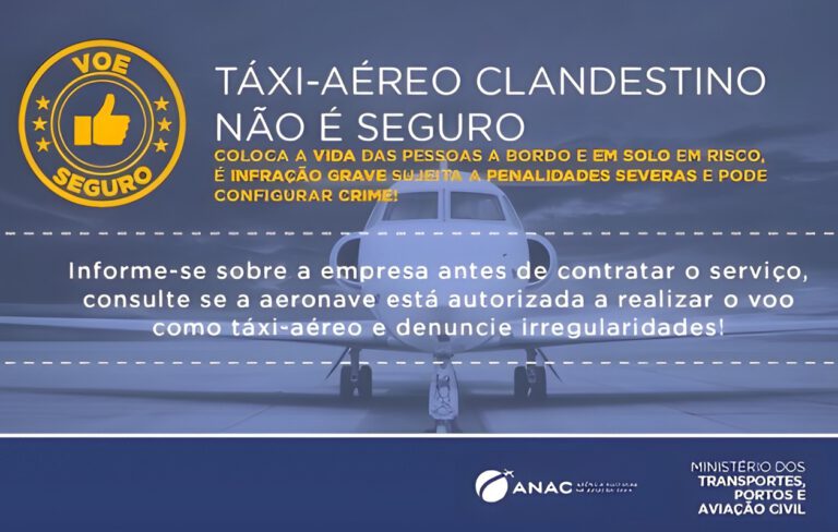 Taxi Aéreo Clandestino não é seguro